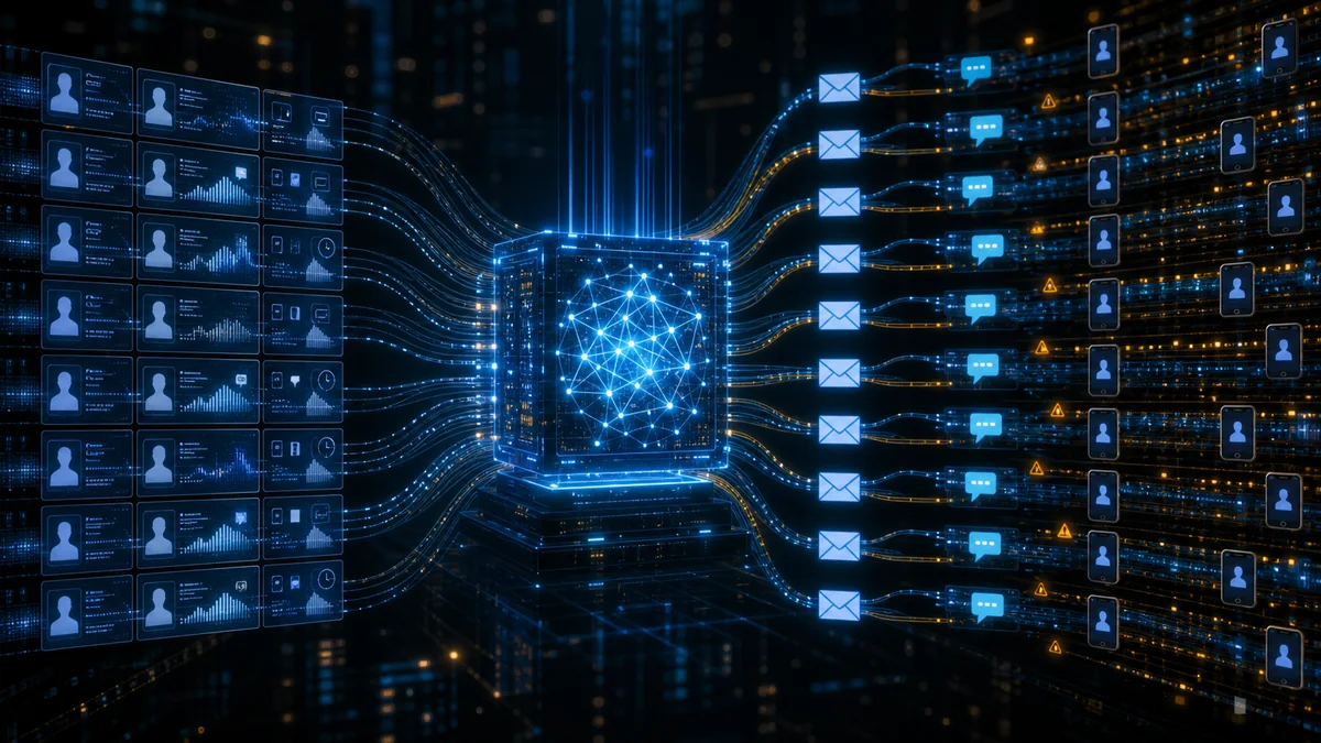 Sistema de inteligencia artificial automatizando mensajes de phishing personalizados a gran escala