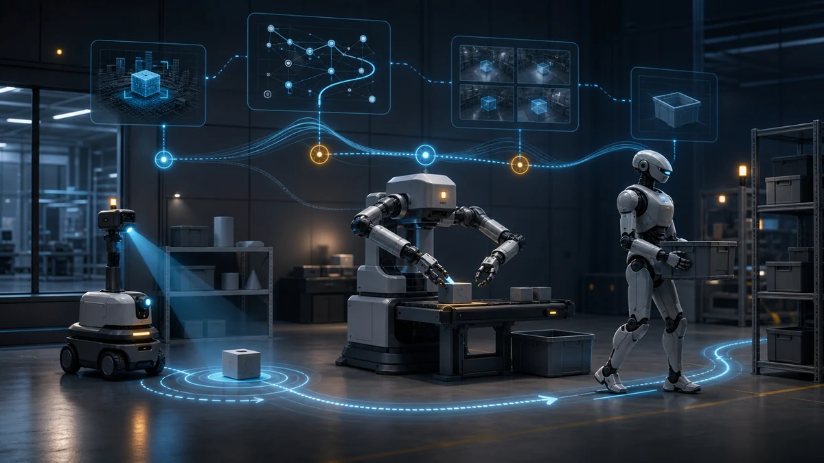 Varios robots colaboran mediante planificación visión continua y reparto de tareas
