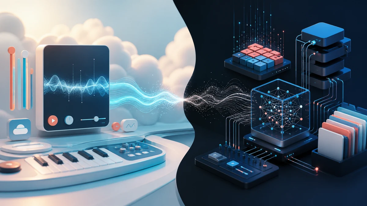 Comparación entre una plataforma musical en la nube y un modelo de IA ejecutado en local