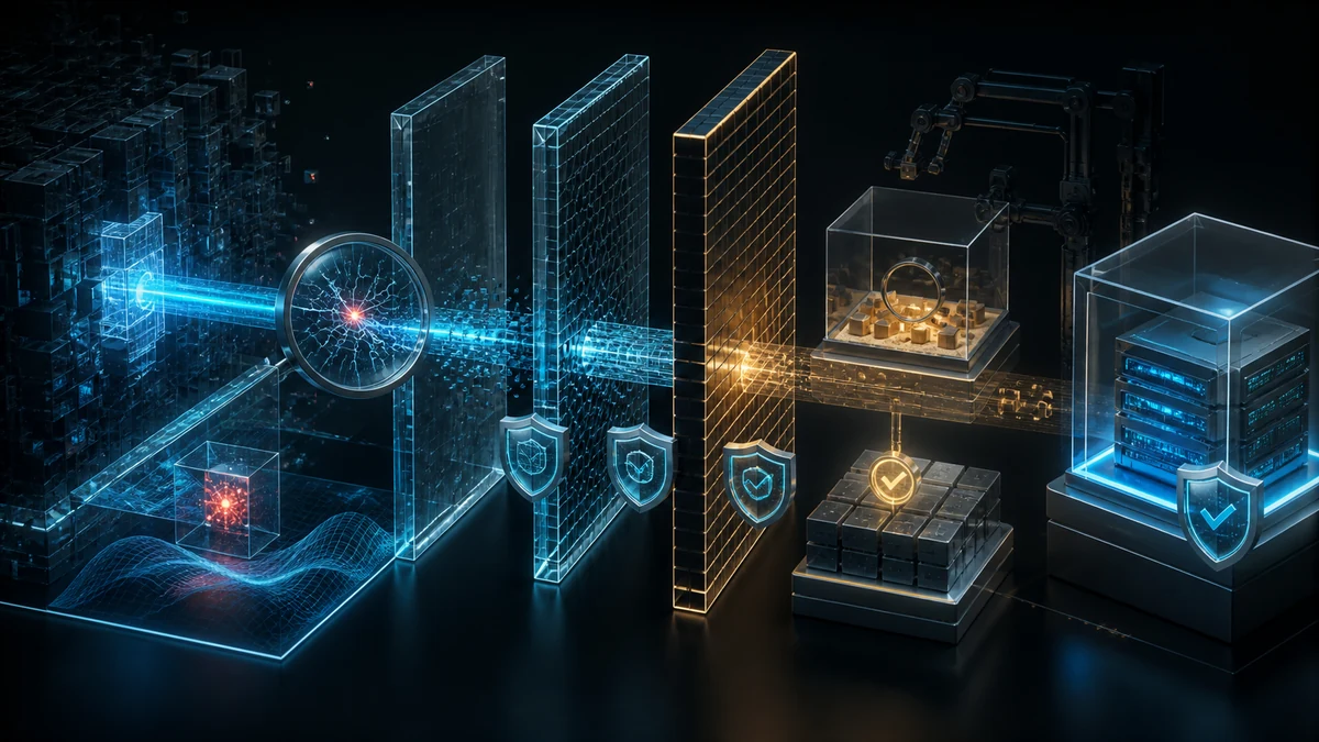 Sistema de inteligencia artificial detectando y aislando una vulnerabilidad desconocida